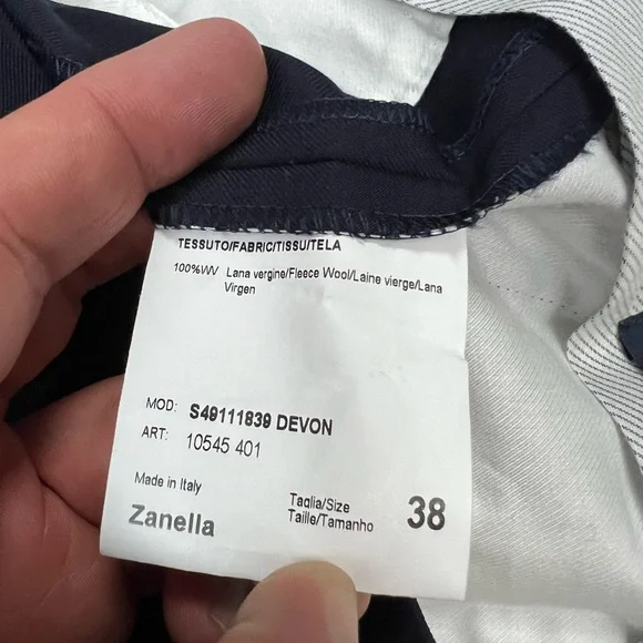 Zanella Navy Blue Devon Fit Dress Pants 38x29 - Picture 9 of 11